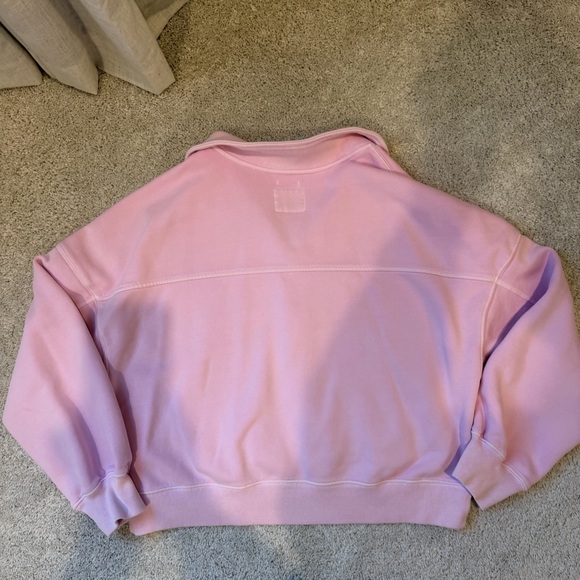 Abercrombie & Fitch Soft Max Essentials Light Pink Fleece Quarter-Zip - Large - Picture 6 of 6